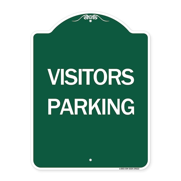 Signmission Parking Lot Sign Visitors Parking, Green & White Aluminum Sign, 18" x 24", GW-1824-24622 A-DES-GW-1824-24622 - main